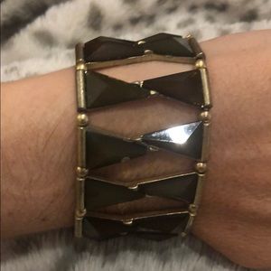 3/$20 Gold & Brown stretch bracelet